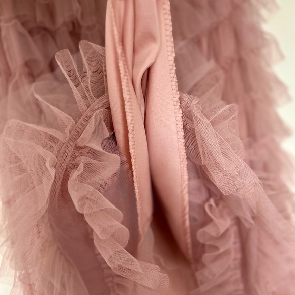 Vintage BETSEY JOHNSON Ruffle Tiered Tulle Skirt Ballet Pink Frilly Party Skirt - Picture 11 of 15